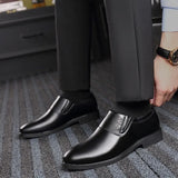 2023 Spring Men's Quality PU Leather Shoes Black Man Dress Shoes 38-48 Man Office Leather Shoes