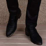 Men British Designer weaving Leather Shoes Oxfords Male Homecoming Dress Wedding Prom shoes Sapato Social zapatos