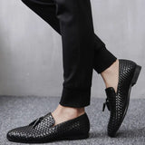 Braid Men Shoes Casual Leather Tassel Shoes Men Loafers Mocassin Homme Slip-on Men Dress Shoes Luxury Brand Man Flats Footwear