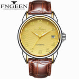 Gold Mechanical Watch Men Hour Stainless Steel 30M Waterproof Outdoor Military Watch 2020 Luxury FNGEEN Automatic Men&#39;s Watches