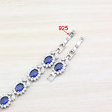 Best Selling Blue Zircon  Silver Color Overlay Bracelet Health Fashion  Jewelry For Women Free Jewelry Box SL45