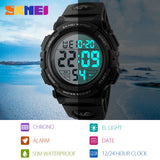 SKMEI Fashion Outdoor Sport Watch Men Multifunction Watches Military 5Bar Waterproof Digital Watch Relogio Masculino 1258