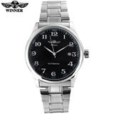 Fashion Winner Famous Brand Men Business Automatic Self Wind Watches Auto Date Man Mechanical Stainless Steel Band Wristwatches