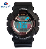 XINJIA 2020 New Big Waterproof Digital Watch Electronics Watches Outdoor Shock Resist Fashion LCD Rubber Band Relogio Relojes