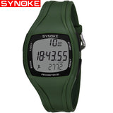 SYNOKE 9105 Sport Watch Men Pedometer 50M Waterproof Multifunction Digital Wristwatch PU Strap LED Mens Electronic Watch Mens