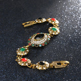 Luxury Bohemian Gold Bracelets For Women Vintage Colorful Resin Eye Shape Charm Bracelet Turkish Wedding Jewelry
