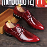 British fashion men big size wedding party dresses bright patent leather shoes pointed toe oxfords shoe young gentleman sneakers
