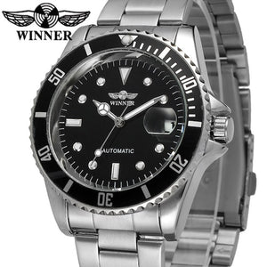 Mens Famous winner Brand Bezel Dial Automatic Mechanical Watches Male Stainless Steel Self-wind Business Clock Relogio Masculino