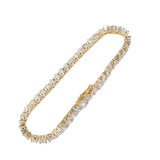 3mm 4mm 5mm High Qulaity Brass AAA Cubic Zirconia Tennis Bracelet CZ stone Chain 1 Row Hip hop Jewelry  BB019