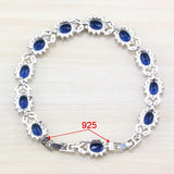 Best Selling Blue Zircon  Silver Color Overlay Bracelet Health Fashion  Jewelry For Women Free Jewelry Box SL45