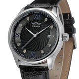 Fashion New Winner Top Brand Business Men Automatic Wrist Watches Leather Dress Male Mechanical Calendar Date Clock Montre Homme
