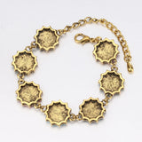 Fashion Colorful Resin Flower Charm Bracelet Gold Crystal Bohemian Bracelets For Women Vintage Indian Jewelry