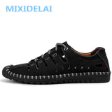 MIXIDELAI New Summer Comfortable Casual Shoes Loafers Men Shoes Quality Split Leather Shoes Men Flats Hot Sale Moccasins Shoes
