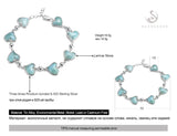 Eulonvan Larimar christmas charms bracelet 925 sterling silver bangles Elegant Style Gift for Woman Jewelry & Accessories S-3798