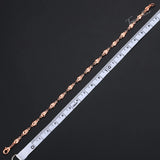 585 Rose Gold Color Womens Bracelet Chain Tulip Bud Bead Beaded Link 4mm 18cm 20cm 23cm GB394