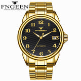 Gold Mechanical Watch Men Hour Stainless Steel 30M Waterproof Outdoor Military Watch 2020 Luxury FNGEEN Automatic Men&#39;s Watches