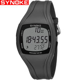 SYNOKE 9105 Sport Watch Men Pedometer 50M Waterproof Multifunction Digital Wristwatch PU Strap LED Mens Electronic Watch Mens