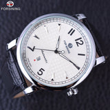 Forsining Men Business Classic Simple Design Calendar Display White Dial Male Wrist Watches Men Automatic Watch Top Brand Luxury