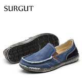 SURGUT Male Casual Shoes Loafers Men Flats Weaving Fisherman Shoes Boy Handmade Soft Flat Espadrilles Elegant Men Driving Shoes