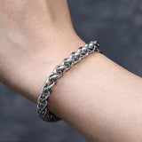 HNSP 3MM-8MM Stainless Steel Hand Chain Bracelet For Men Women Twisted chain Punk Jewelry Accessory