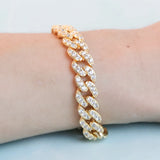 10mm Bracelet Real Gold Plated For Women’s Hip Hop Jewelry