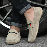 Brand 2021 New Men's Suede Loafers Fashion Casual Soft Leather Shoes Moccasins Breathable Non-Slip Driving Shoes Big Size Hot