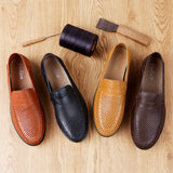 Shoes For Men Genuine Leather Men's Dress Shoes Quality Luxury Brand Casual Loafers Moccasins Breathable Slip On Shoe