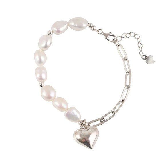 New Pearl Heart Pendant Bracelet Women's Fashion Simple and Elegant Temperament Creative Design Personalized Bracelet