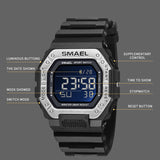 Digital Watch Electronic SMAEL Wrist Watch Shock Stopwatch 50M Waterproof Rectanle Led Clocke 8059 Men's Watches Sports For Man