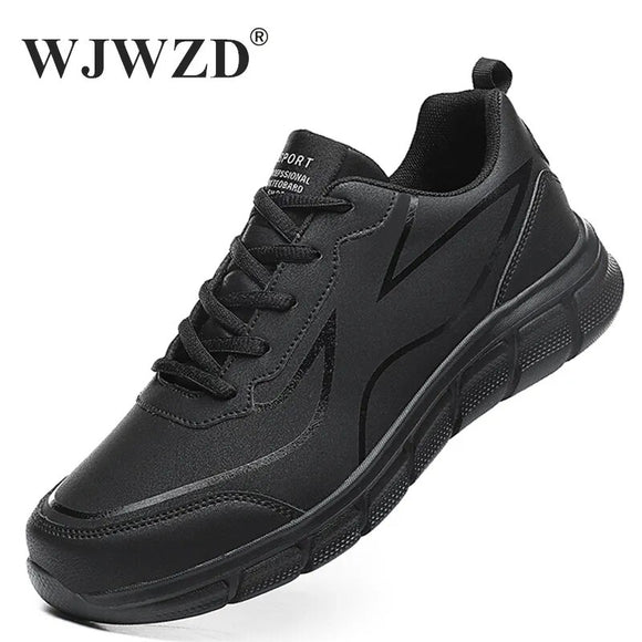 Fashion Men Sneakers Leather Casual Shoes Lac-up Mens Trainers Lightweight Vulcanize Shoes Walking Sneakers Zapatillas Hombre