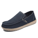 QUAOAR Men's Classic Canvas Casual Lazy Shoes Moccasin 2022 Fashion Slip On Loafer Washed Denim Vulcanized Flat Shoes Big Size