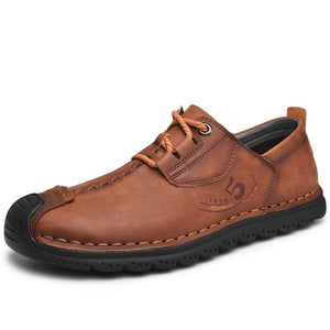 Big Size Men's shoes Split Leather Men Casual Shoes Fashion Men's Driving Shoes Men Lace-Up Flats Comfortable Loafers Moccasins