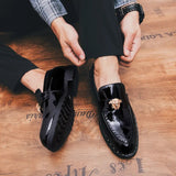 Big Size 38-47 Men's Causal Shoes High Quality Black Loafers Non-slip Waterproof Men Comfortable Patent Leather Business 2022