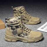 Camouflage Work Boots Men's Single Shoes Autumn And Winter Martin Boots High-top Plus Velvet Snow Boots