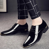 NPEZKGC 2022 Newly Men's Quality Patent Leather Shoes Zapatos de hombre Size 38-47 Black Leather Soft Man Dress Shoes