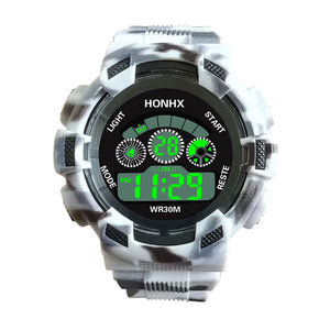 New Fashion Men Sports Watches Led Bright Watches Quartz Wristwatches Digital Clock Military Camouflage Waterproof Watch Men