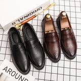 Classic Retro Men's Dress Shoes Business Style Party Leather Formal Shoes Wedding Shoes Men's Flats Leather Oxfords Loafers 46