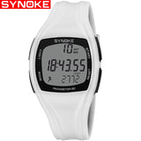 SYNOKE 9105 Sport Watch Men Pedometer 50M Waterproof Multifunction Digital Wristwatch PU Strap LED Mens Electronic Watch Mens