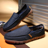 Summer Men Fashion Denim Loafers Shoes Canvas Low Male Shoes Breathable Flats Men Casual Shoes Slip on Men Canvas Lazy Shoes 48