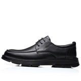 Black Platform Casual Shoes Men Dress Shoes Oxfords Office Business Shoes for Men Daily Work Shoes Lace-Up Men's Formal Shoes