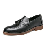 Fotwear Tassel Men Formal Shoes Plus Size 47 46 Office Mens Dress Shoes Slip On Male Brogues Brown Color Leather Oxfords For Men