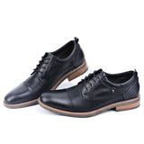 ZFTL Men's Oxford shoes man dress shoes male large size business casual shoes lace up men vintage black Non-slip formal shoes