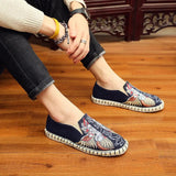 Classical Chinese Style Men Retro Canvas Shoes High Quality Casual Shoes Espadrilles Loafers Linen Breathable Flat Driving Shoes