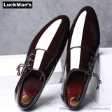 Dress Shoes Men Oxford Faux Patent Leather Men's Formal Shoe Point Toe Classic Business Footwear Black Brown Plus Size 48
