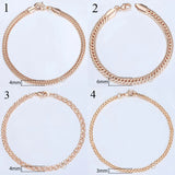 20cm Bracelets For Women Men 585 Rose Gold Color Curb Snail Foxtail Venitian Link Chains Bracelet on hand Fashion Jewelry CBB1
