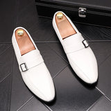 British style men fashion wedding party dresses genuine leather shoes slip on lazy shoe black white loafers pointed toe sneakers