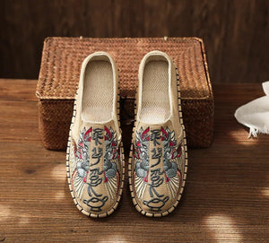 Classical Chinese Style Men Retro Canvas Shoes High Quality Casual Shoes Espadrilles Loafers Linen Breathable Flat Driving Shoes