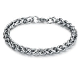 HNSP 3MM-8MM Stainless Steel Hand Chain Bracelet For Men Women Twisted chain Punk Jewelry Accessory