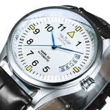 WINNER Mens Watch Top Brand Automatic Mechanical Watch Black Leather Band Calendar Fashion Classic Business Casual Wristwatches