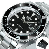 WINNER Automatic Mechanical Watch Men Dropshipping Wholesale Classic Business Sport Watch Rotatable Black часы мужские relógio